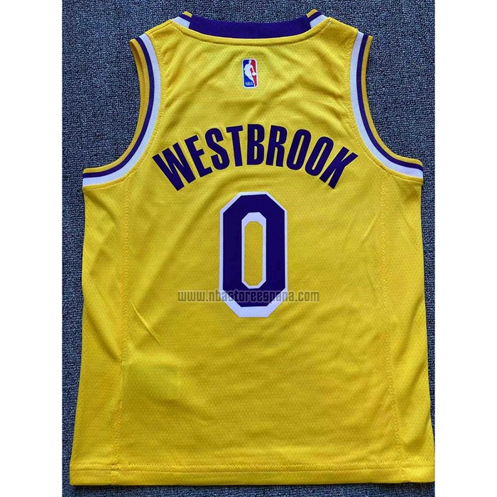 Camiseta Nino Los Angeles Lakers Russell Westbrook NO 0 Icon 2022-23 Amarillo